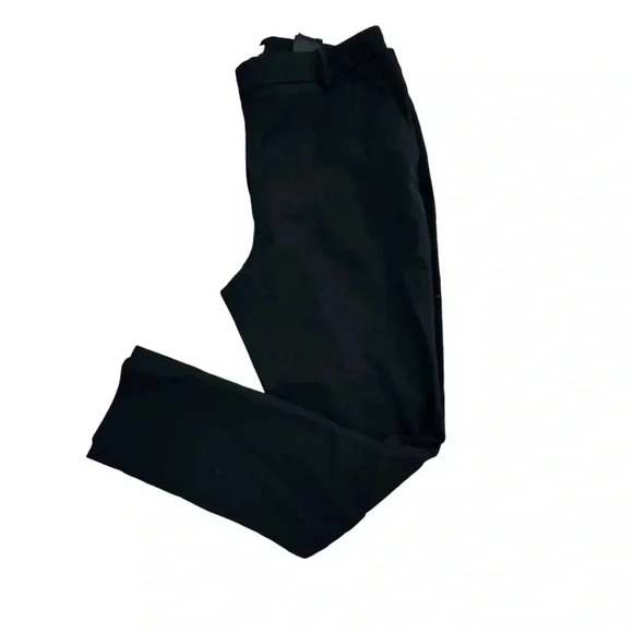 Black Ankle Length Straight Leg Stretch Pants Size 6 Small High Waisted Work - Picture 4 of 15